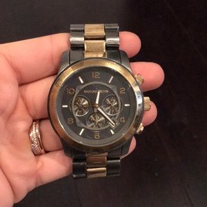 Large two tone Michael Kors watch
